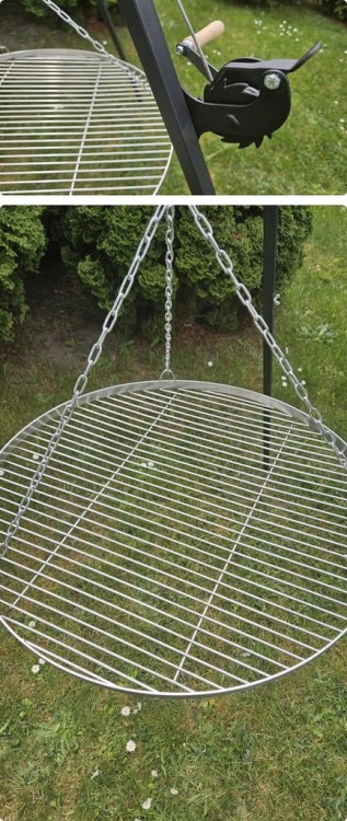 Ruszt do grilla trójnoga nierdzewny fi 60 cm wiszący okrągły stal inox