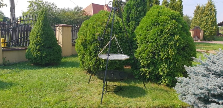 RUSZT NIERDZEWNY OKRĄGŁY Fi 80 CM do grilla trójnóg ruszt do grillowania