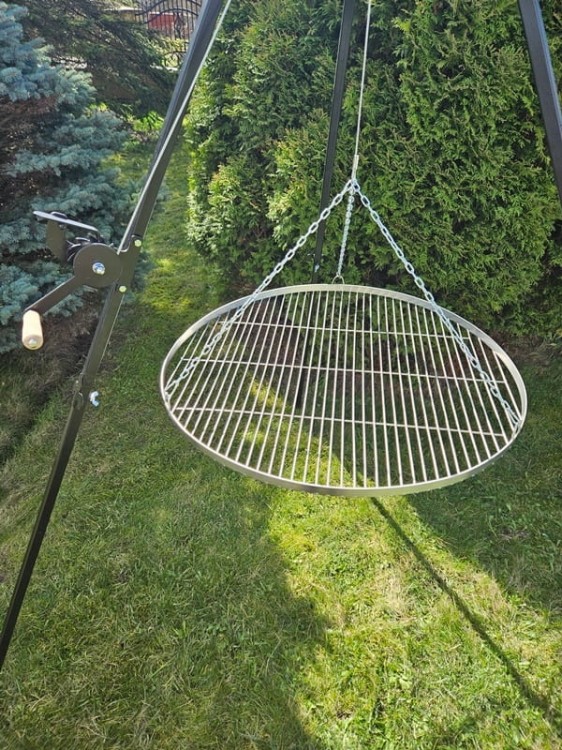 RUSZT NIERDZEWNY OKRĄGŁY Fi 80 CM do grilla trójnóg ruszt do grillowania