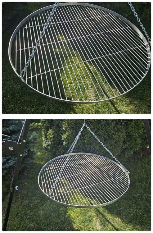 RUSZT NIERDZEWNY OKRĄGŁY Fi 80 CM do grilla trójnóg ruszt do grillowania