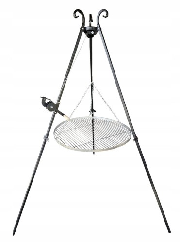 Grill trójnóg ogrodowy z rusztem nierdzewnym 60 cm grill nad ognisko ruszt