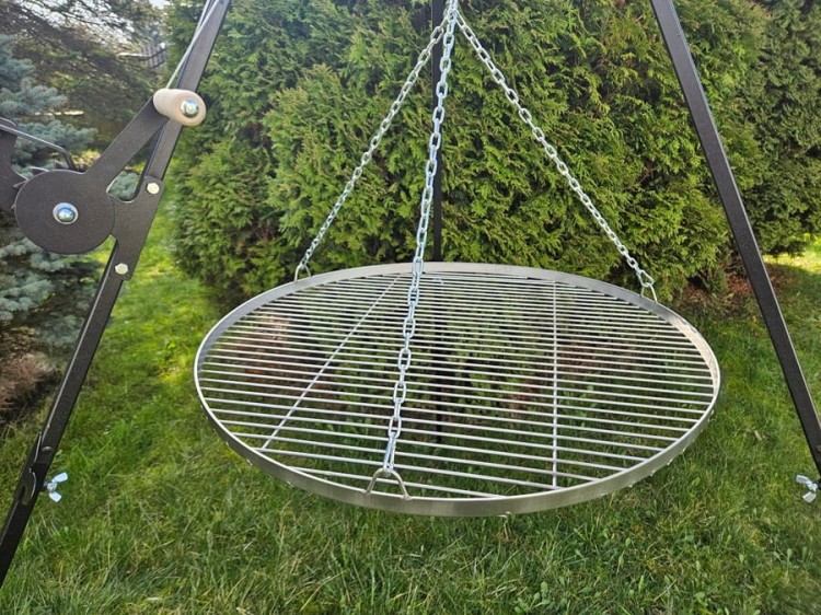 Grill trójnóg ogrodowy z rusztem nierdzewnym 60 cm grill nad ognisko ruszt
