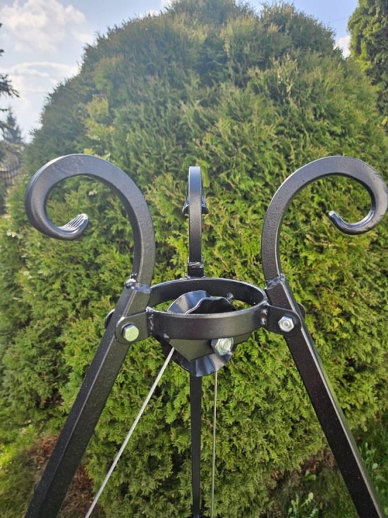 Grill trójnóg ogrodowy z rusztem nierdzewnym 60 cm grill nad ognisko ruszt