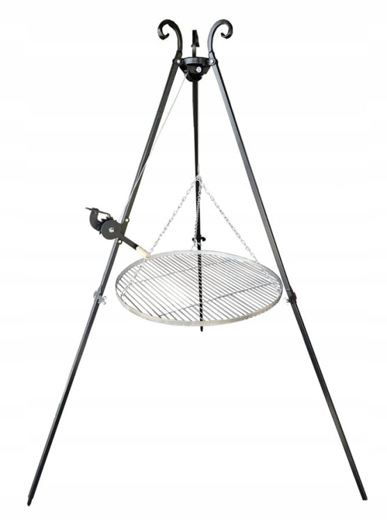 Grill trójnóg ogrodowy z rusztem nierdzewnym 70 cm grill nad ognisko ruszt