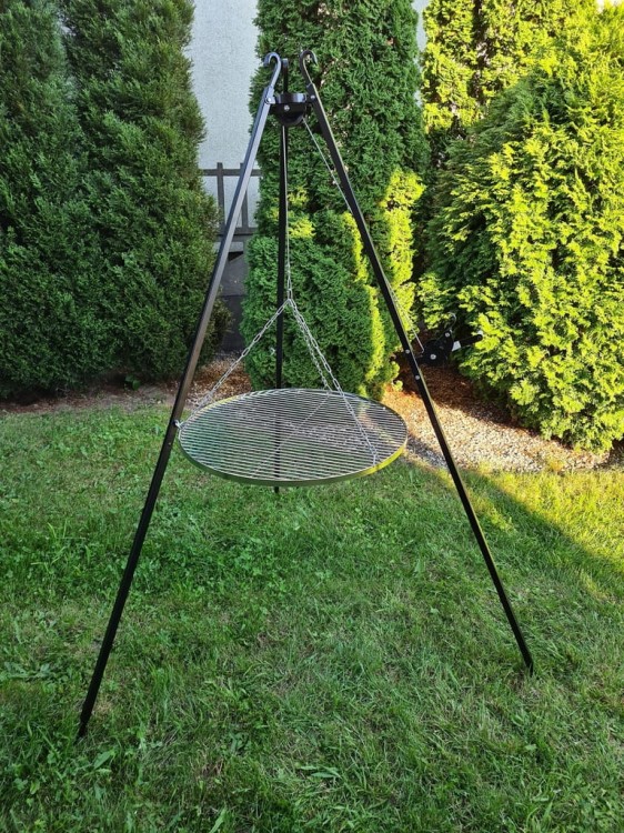 Stojak z rusztem fi 60 nad ognisko Grill ogrodowy wysoki mocny