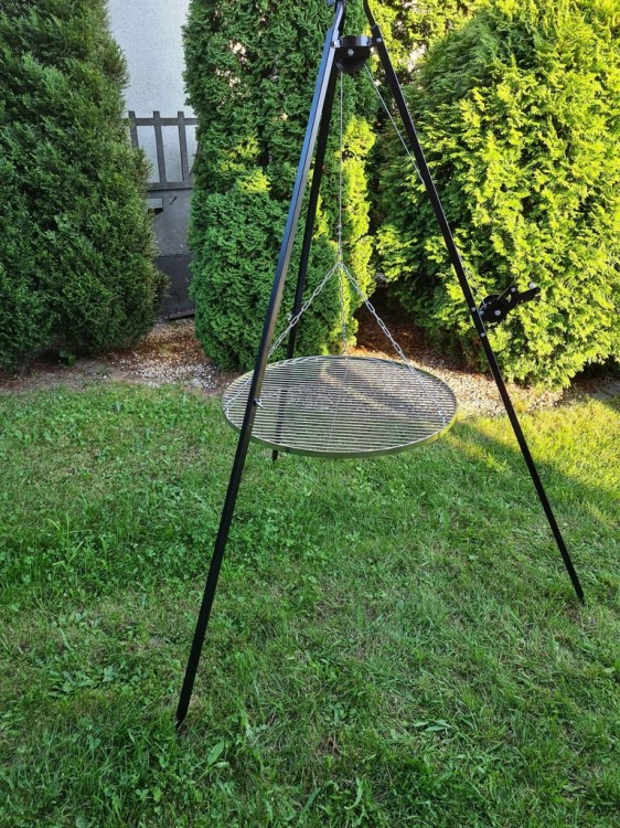 Stojak z rusztem fi 60 nad ognisko Grill ogrodowy wysoki mocny