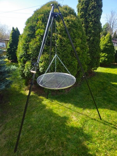 Trójnóg grill ogrodowy nad ognisko ruszt nierdzewny 70 cm Produkt Polski