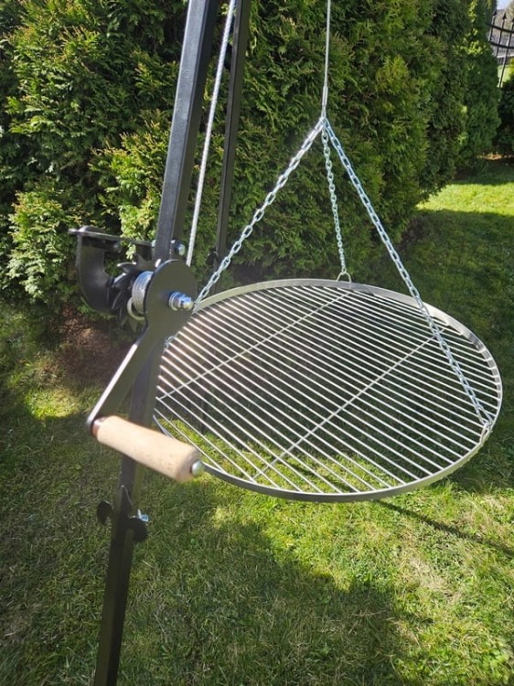 Trójnóg grill ogrodowy nad ognisko ruszt nierdzewny 70 cm Produkt Polski