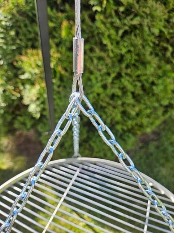 Grill ogrodowy trójnóg wysoki nad ognisko z ruszt nierdzewny o średnicy 60