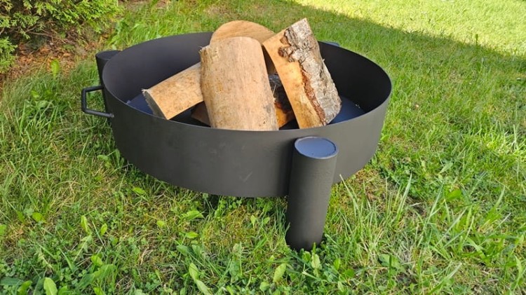 GRILL TRÓJNÓG OGRODOWY nad ognisko ruszt nierdzewny palenisko komplet