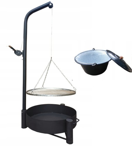 Grill ogrodowy na wysięgniku ruszt plus kociołek
